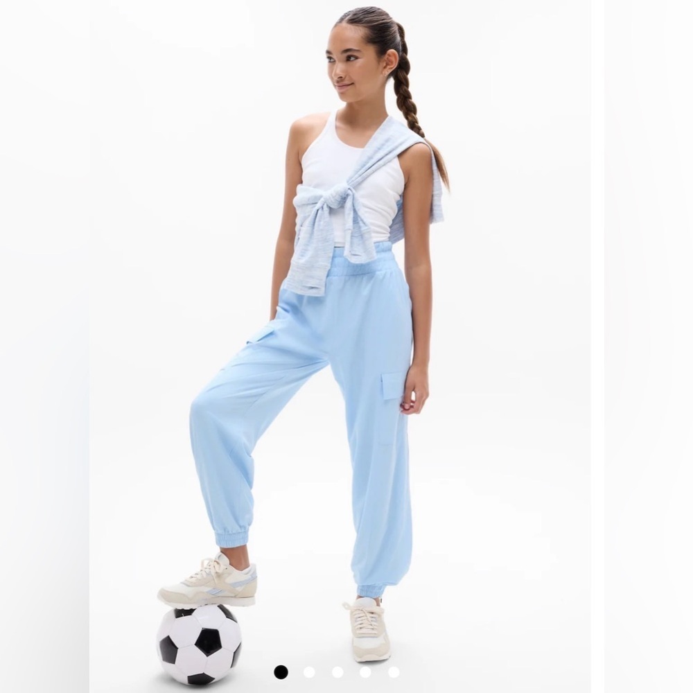NWT Athleta Girl Run Free Cargo Mist Blue Jogger Sz L/12